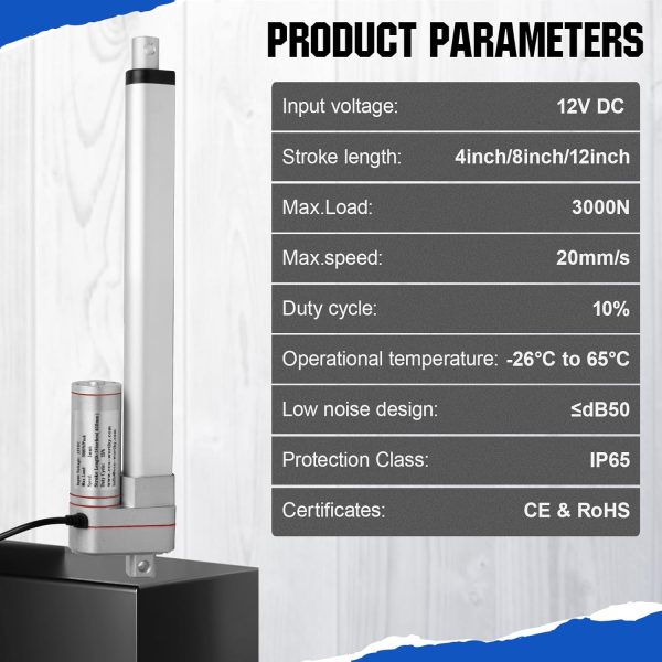 ECO-WORTHY Linear Actuator Aluminum Alloy 675lbs Load-1