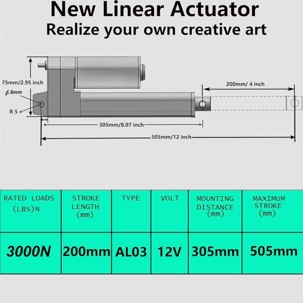Shenzhen Shiyoulan Linear Actuator 12V DC 3000N Thrust IP54-1