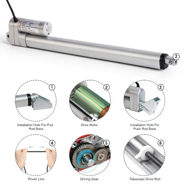 ECO-WORTHY Linear Actuator Aluminum IP65 675lbs Load-3