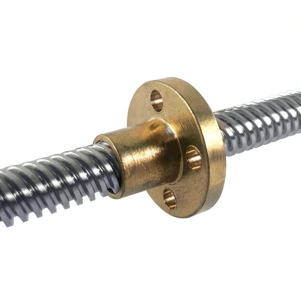 QWORK T8 Lead Screw 8mm 600mm Stainless Steel Brass Nut-2
