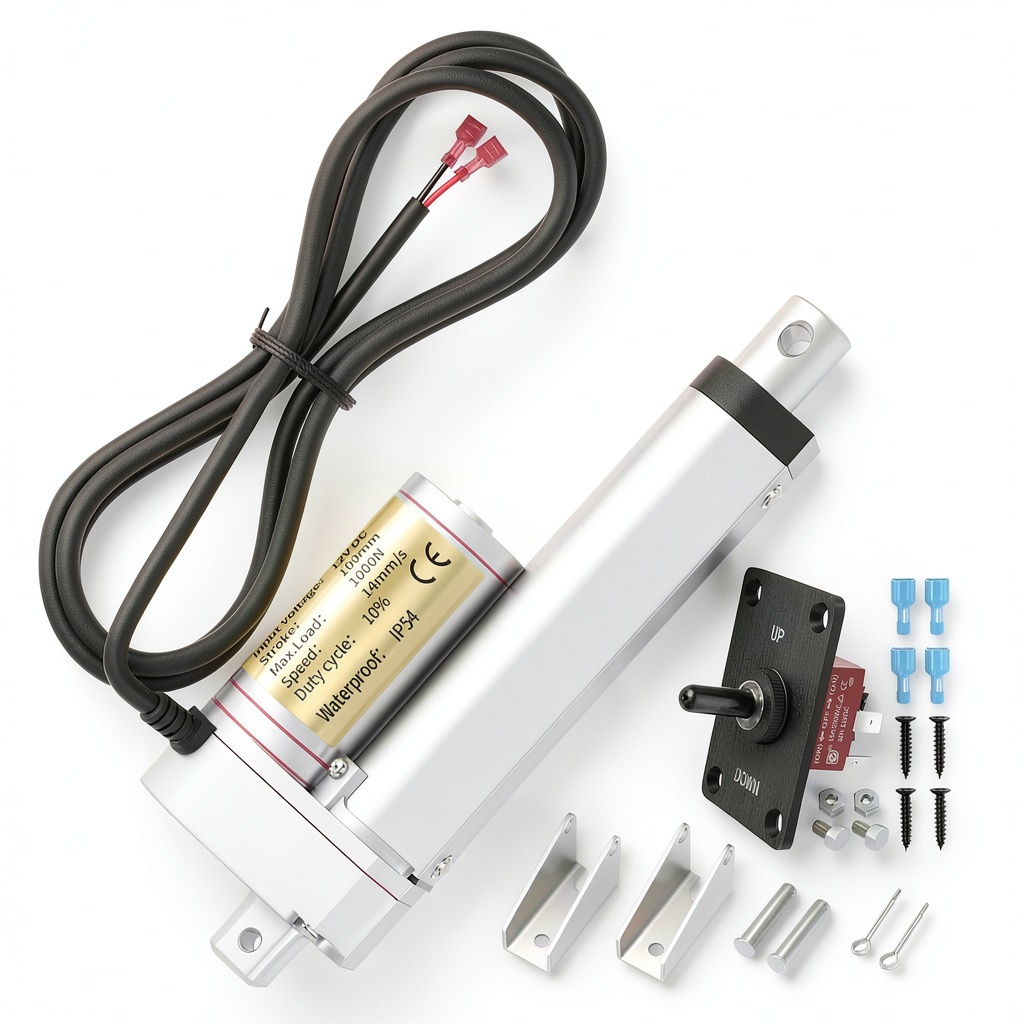 Installing RVMARINEPAT Linear Actuator 1000N Heavy Duty 12V 4 Inch on a wooden desk