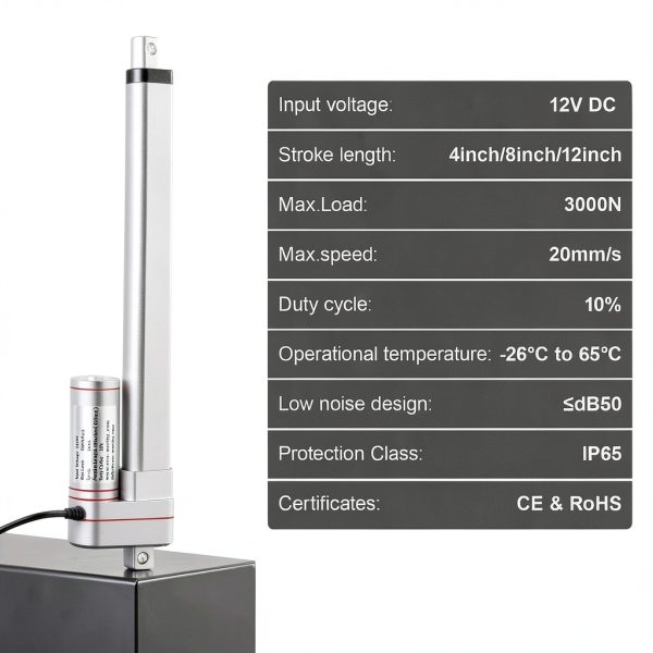 ECO-WORTHY Linear Actuator Aluminum IP65 675lbs Load-1