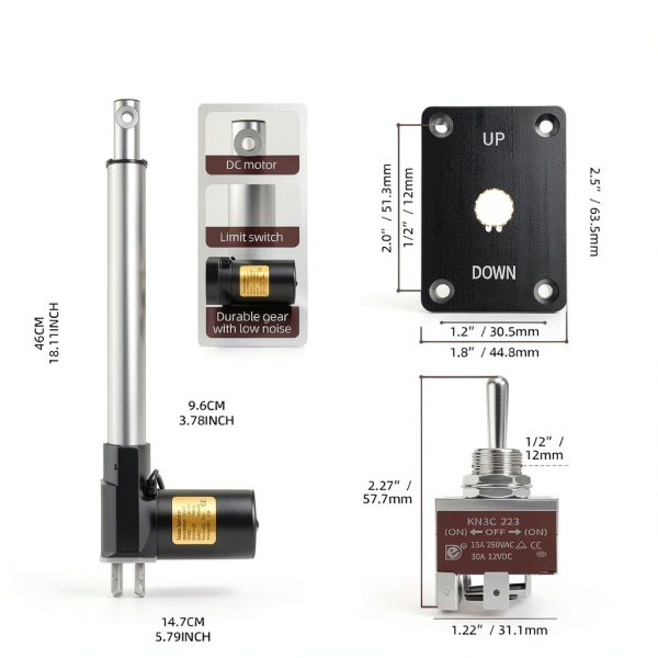 RVMARINEPAT Linear Actuator Heavy Duty 12V IP54 Waterproof-1