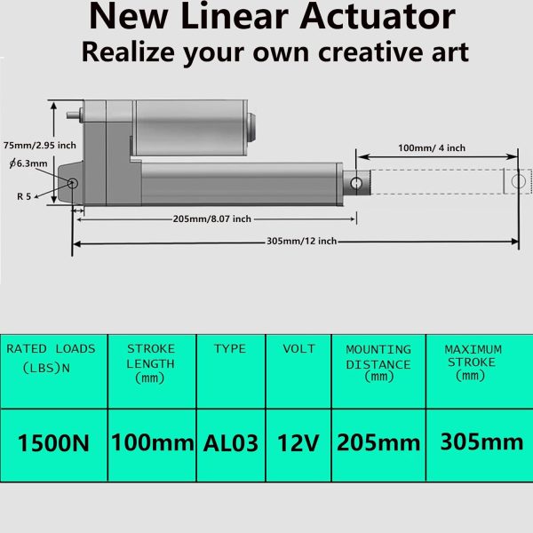 12V Linear Actuator 1500N Waterproof Shenzhen Shiyoulan-1