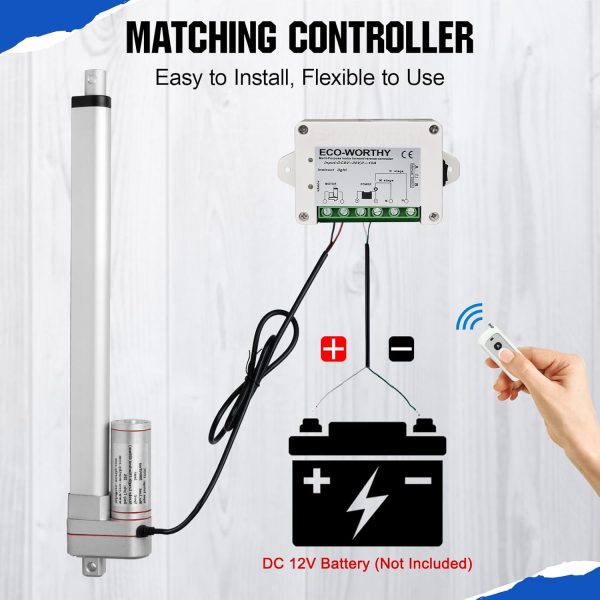 ECO-WORTHY Linear Actuator Aluminum Alloy 675lbs Load-2