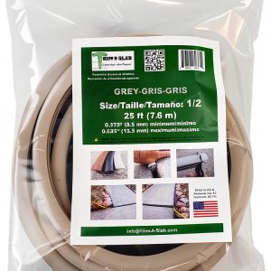Grey Trim-A-Slab 1/2" 25ft Door Molding - Flexible PVC, Gray, 25ft-0
