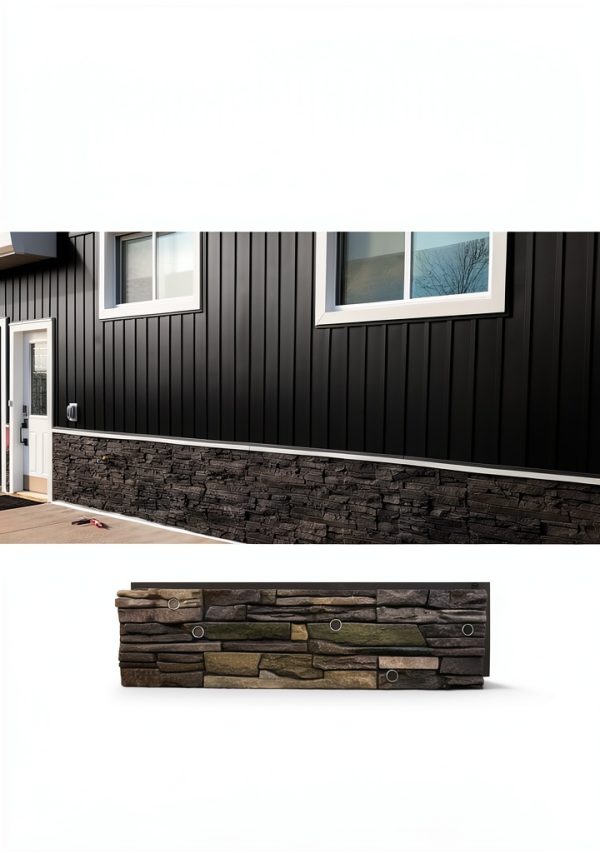 GenStone Faux Stacked Stone Trim Iron Ore 42" x 1.25" x 3.5" Molding-3