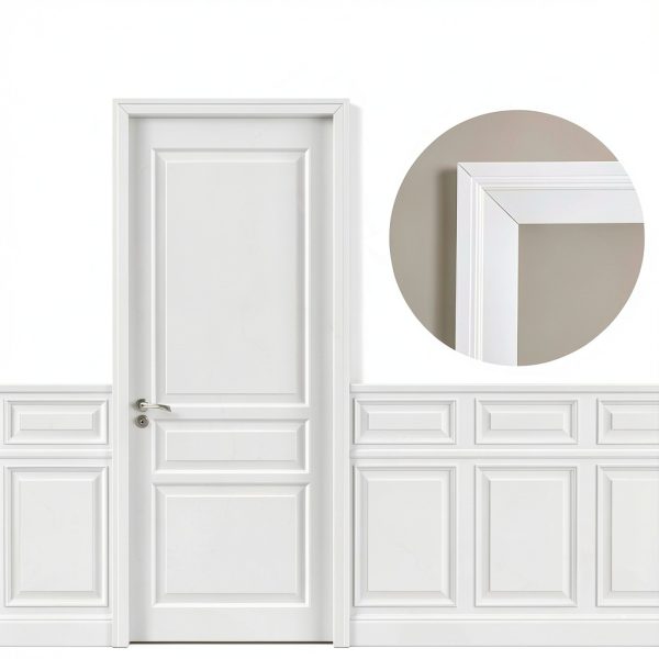 Mitered White PVC Brickmould Door Trim Kit by Maasechs 5‑Piece Outdoor-3