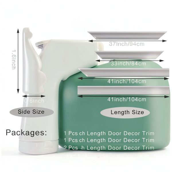 Peel and Stick Door Moulding Trim Kit TRAIN2 ART White 37x82 Inch-4