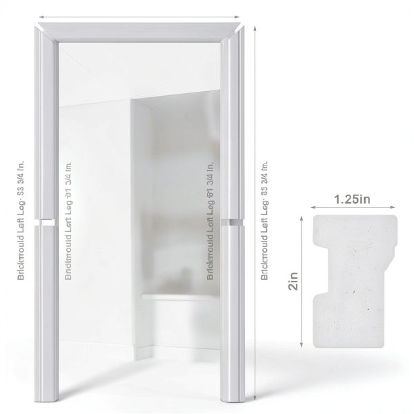 Mitered White PVC Brickmould Door Trim Kit by Maasechs 5‑Piece Outdoor-1