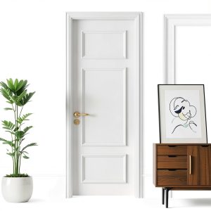 1 Set Peel and Stick Door Moulding Kit, Premade Wainscoting Panels, Self Adhesive 3D Trim for Interior Walls Picture Frame-0