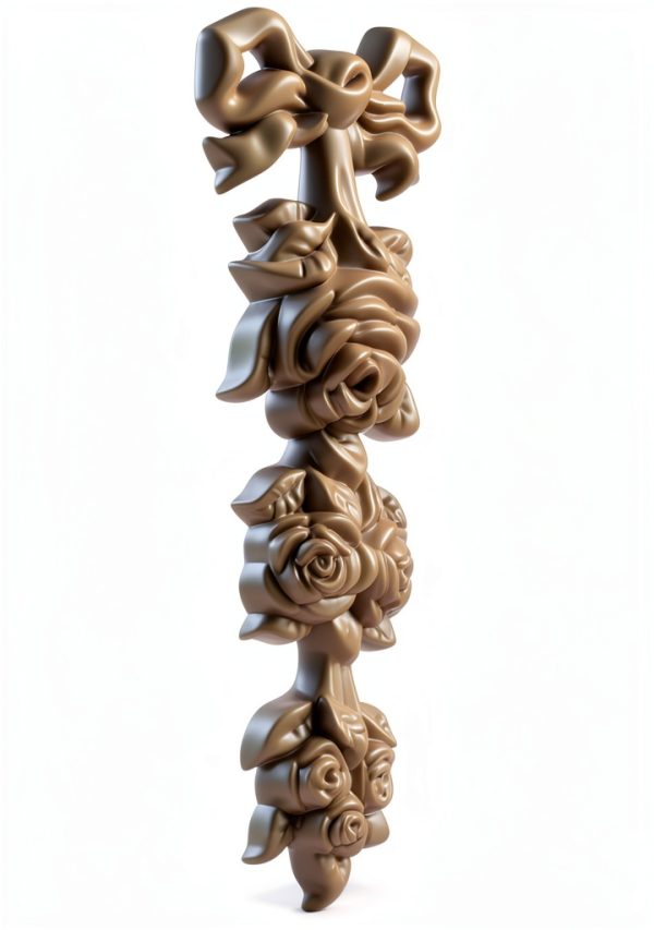 Ekena Millwork Small Rose Drop Onlay 3 1/8"W x 8 1/4"H x 1"P Door Trim-1