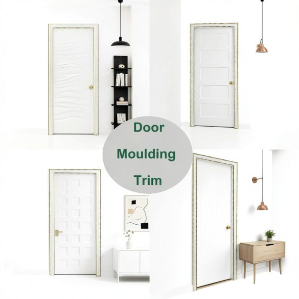 Peel and Stick Door Moulding Trim Kit TRAIN2 ART White 37x82 Inch-6