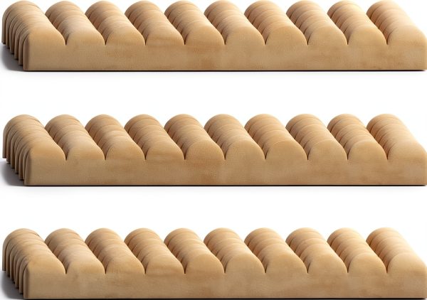 24pcs Unfinished Scalloped Decorative Wood Trim Molding,Scalloped Wall Edge Moulding for Appliques & Furniture, Cute DIY Moulding Trim for Home Cabinet Shelf and Window Door Border-0