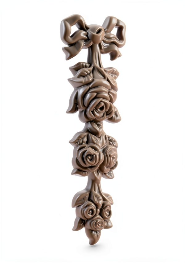 Ekena Millwork Small Rose Drop Onlay 3 1/8"W x 8 1/4"H x 1"P Door Trim-3