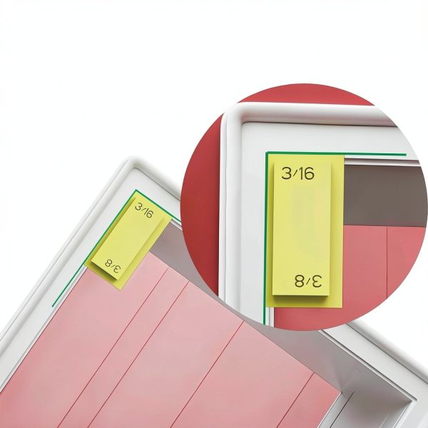 4-in-1 Trim Reveal Tool - 1/8", 3/16", 1/4", 3/8" - Precision Trim Gauges - Non-Damaging Hard Plastic Door Reveal Marking Tools for Accurate Jamb Marking - Wood Reveal Spacing Tool (yellow)-3