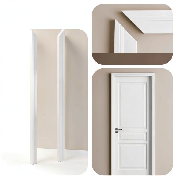 Mitered White PVC Brickmould Door Trim Kit by Maasechs 5‑Piece Outdoor-2