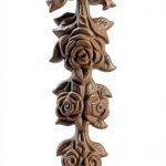 Ekena Millwork Small Rose Drop Onlay 3 1/8"W x 8 1/4"H x 1"P Door Trim-0