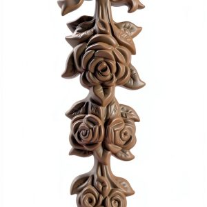 Ekena Millwork Small Rose Drop Onlay 3 1/8"W x 8 1/4"H x 1"P Door Trim-0