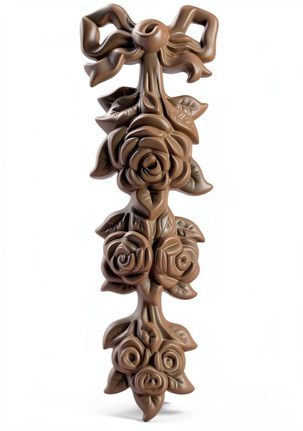 Ekena Millwork Small Rose Drop Onlay 3 1/8"W x 8 1/4"H x 1"P Door Trim-0