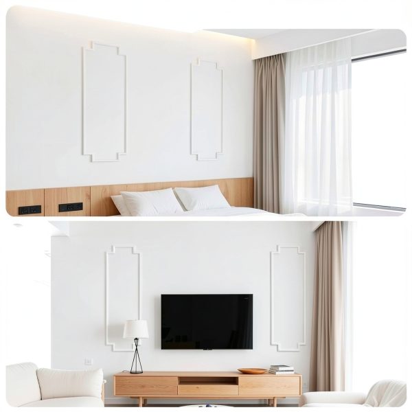 BiJun Peel and Stick Door Molding Kit, 21.6"x67" White Self-Adhesive-5