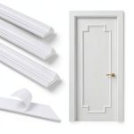 BiJun Peel and Stick Door Molding Kit, 21.6"x67" White Self-Adhesive-0